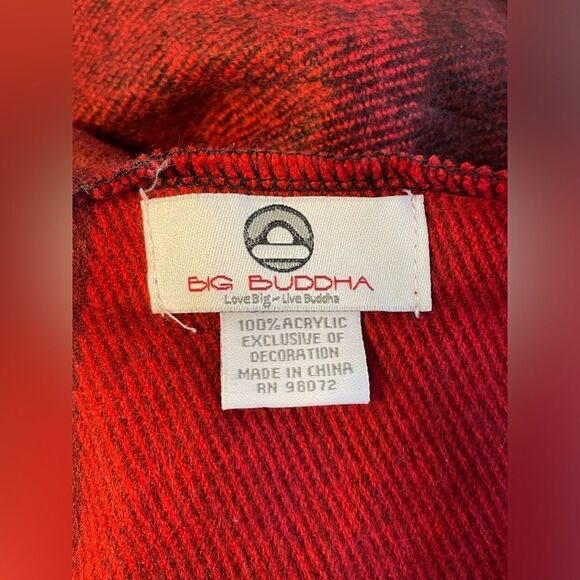 Big Buddha Infinity Scarf Buffalo Checks Lace Trim - Picture 4 of 5